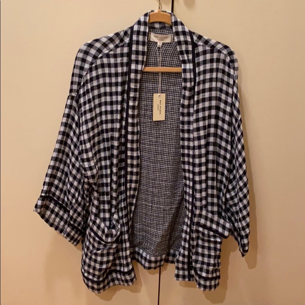Checkered Cotton Blazer Jacket